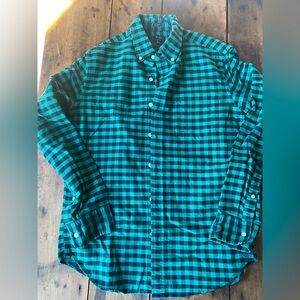 J. Crew Blue and Black Plaid Men's Shirt